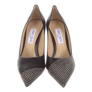 Jimmy Choo | NIB 85 MM Love Asymmetric Nappa Leather w/Mini Studs Heels - IT 41